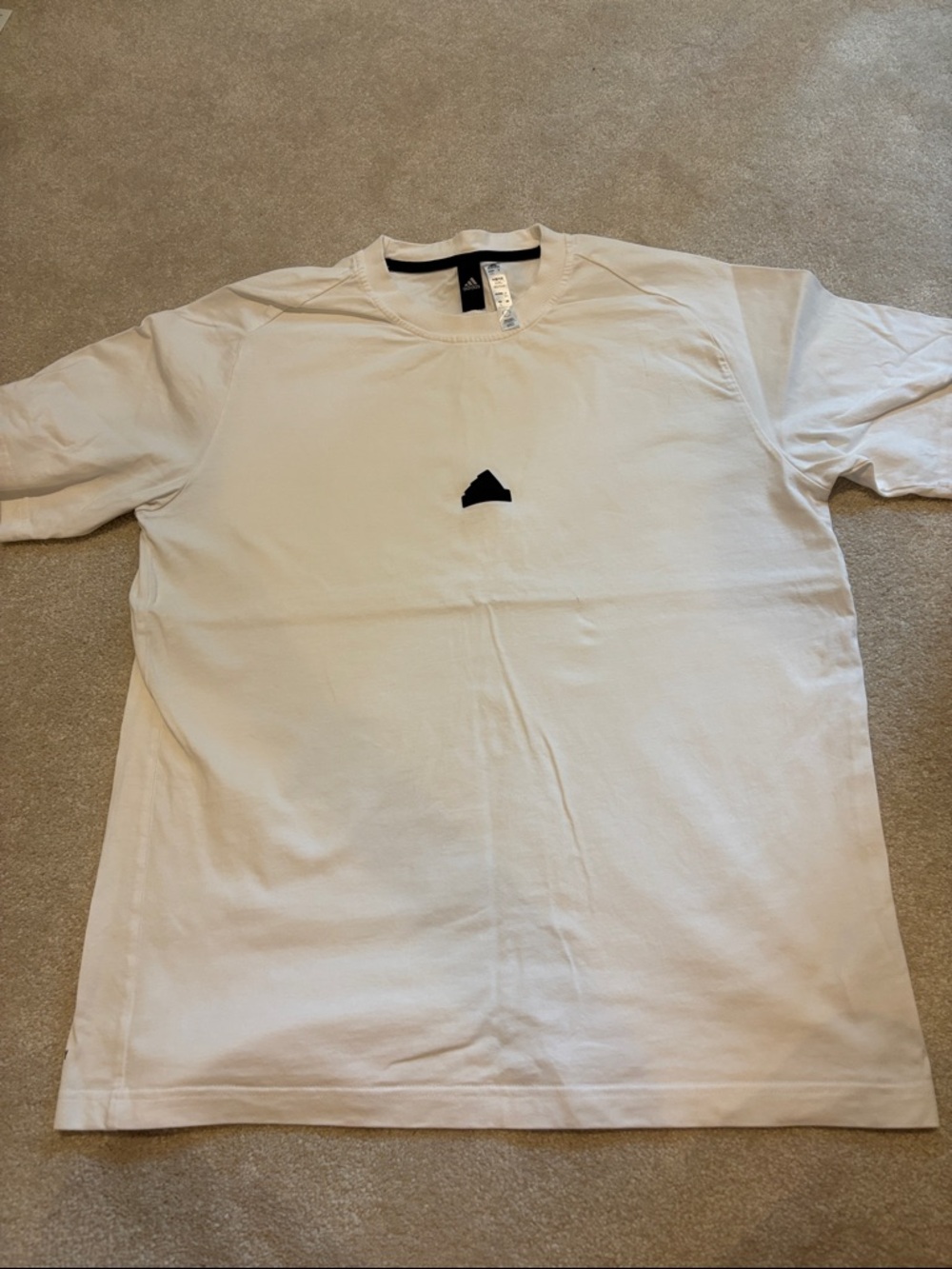 Adidas Men’s Crewneck T-Shirt with Blacked-Out Logo